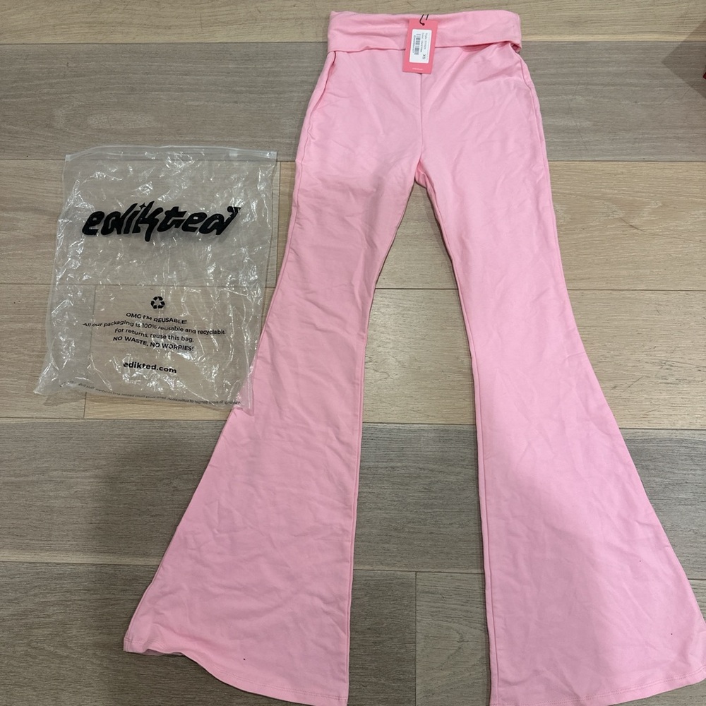 pink edikted flare leggings